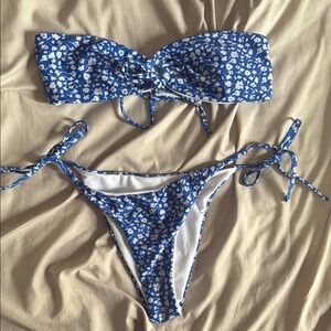 Blue Floral Bikini Set